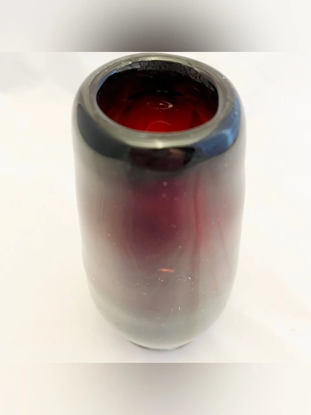 Art Glass Footed Vase, Hand Blown, 6